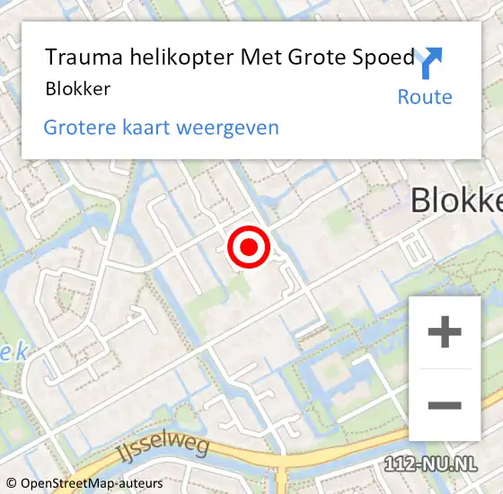 Locatie op kaart van de 112 melding: Trauma helikopter Met Grote Spoed Naar Blokker op 5 augustus 2022 15:41