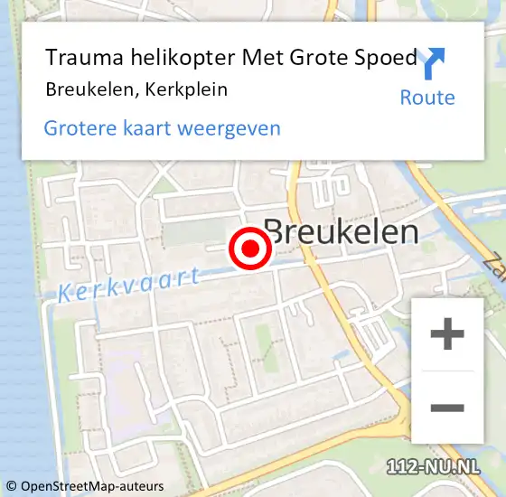 Locatie op kaart van de 112 melding: Trauma helikopter Met Grote Spoed Naar Breukelen, Kerkplein op 5 augustus 2022 15:54