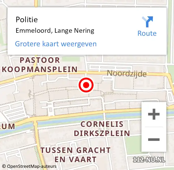 Locatie op kaart van de 112 melding: Politie Emmeloord, Lange Nering op 5 augustus 2022 16:48