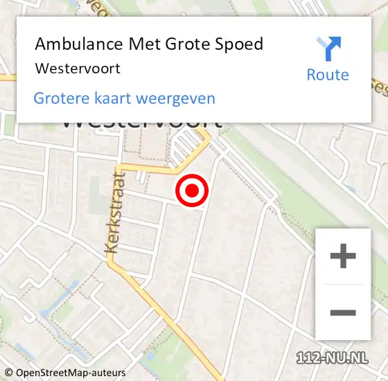 Locatie op kaart van de 112 melding: Ambulance Met Grote Spoed Naar Westervoort op 5 augustus 2022 16:59