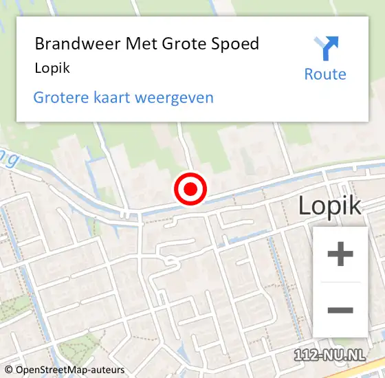 Locatie op kaart van de 112 melding: Brandweer Met Grote Spoed Naar Lopik op 5 augustus 2022 18:52