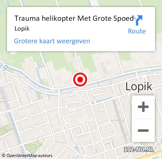 Locatie op kaart van de 112 melding: Trauma helikopter Met Grote Spoed Naar Lopik op 5 augustus 2022 18:54