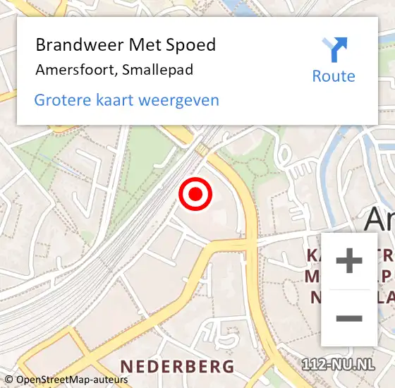 Locatie op kaart van de 112 melding: Brandweer Met Spoed Naar Amersfoort, Smallepad op 5 augustus 2022 19:22