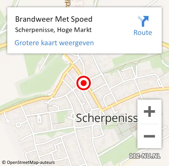 Locatie op kaart van de 112 melding: Brandweer Met Spoed Naar Scherpenisse, Hoge Markt op 5 augustus 2022 19:29