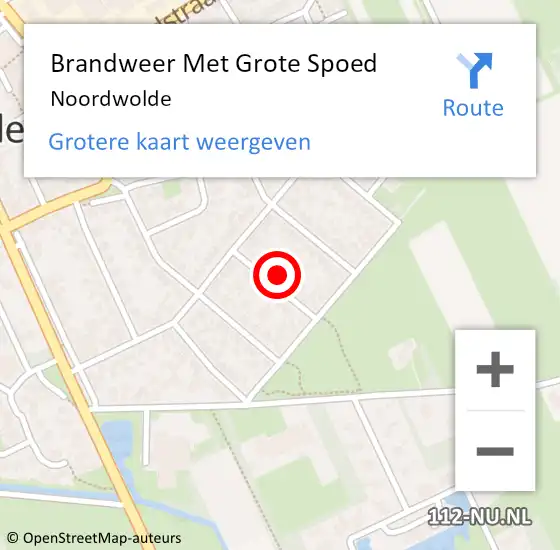 Locatie op kaart van de 112 melding: Brandweer Met Grote Spoed Naar Noordwolde op 5 augustus 2022 19:42