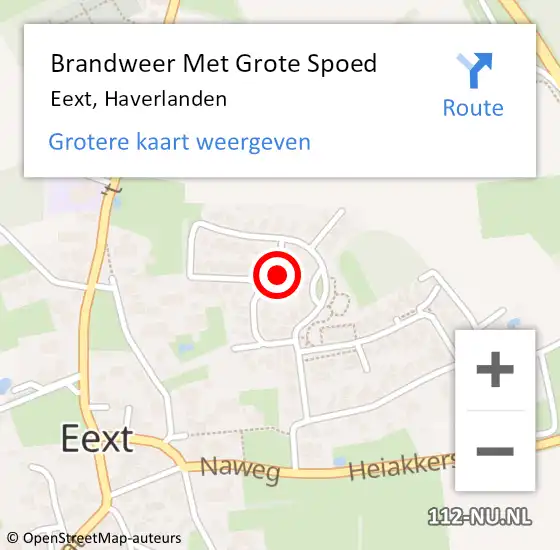 Locatie op kaart van de 112 melding: Brandweer Met Grote Spoed Naar Eext, Haverlanden op 5 augustus 2022 20:04