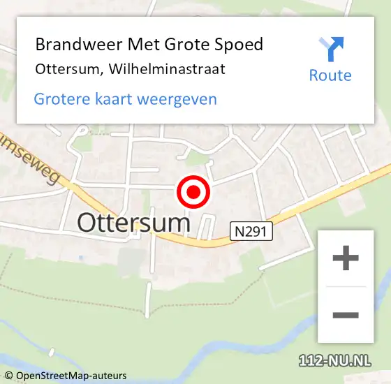 Locatie op kaart van de 112 melding: Brandweer Met Grote Spoed Naar Ottersum, Wilhelminastraat op 5 augustus 2022 20:09