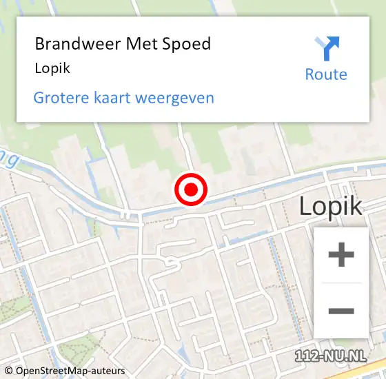 Locatie op kaart van de 112 melding: Brandweer Met Spoed Naar Lopik op 5 augustus 2022 20:12