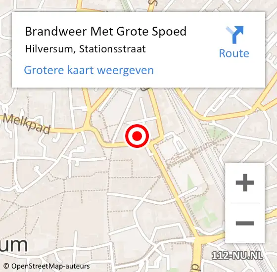 Locatie op kaart van de 112 melding: Brandweer Met Grote Spoed Naar Hilversum, Stationsstraat op 5 augustus 2022 20:24
