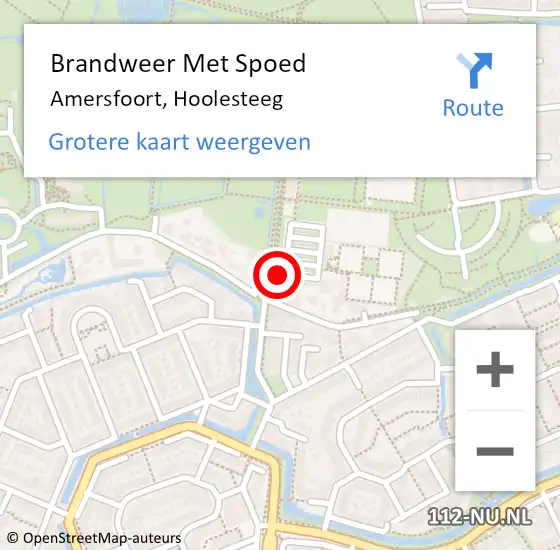 Locatie op kaart van de 112 melding: Brandweer Met Spoed Naar Amersfoort, Hoolesteeg op 5 augustus 2022 21:02