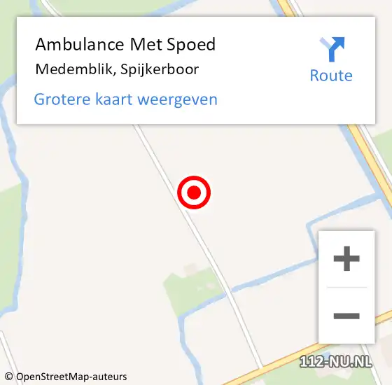 Locatie op kaart van de 112 melding: Ambulance Met Spoed Naar Medemblik, Spijkerboor op 5 augustus 2022 21:18