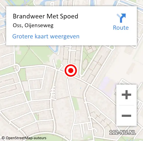 Locatie op kaart van de 112 melding: Brandweer Met Spoed Naar Oss, Oijenseweg op 5 augustus 2022 22:11