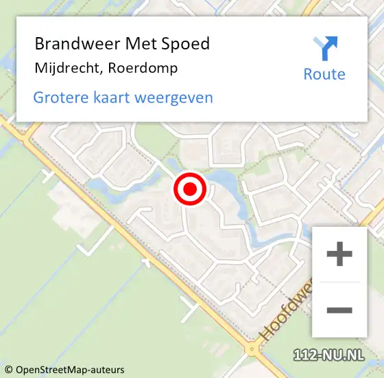 Locatie op kaart van de 112 melding: Brandweer Met Spoed Naar Mijdrecht, Roerdomp op 5 augustus 2022 22:47