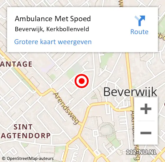 Locatie op kaart van de 112 melding: Ambulance Met Spoed Naar Beverwijk, Kerkbollenveld op 5 augustus 2022 23:41