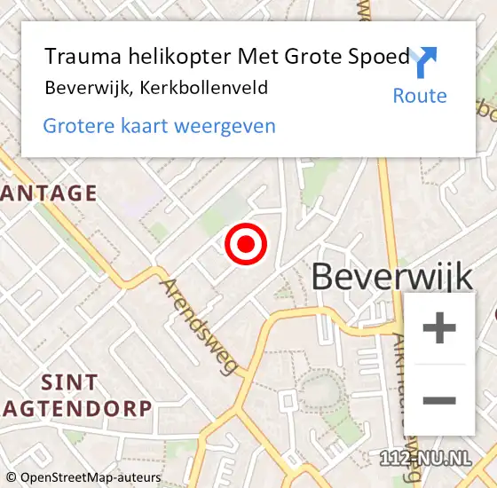 Locatie op kaart van de 112 melding: Trauma helikopter Met Grote Spoed Naar Beverwijk, Kerkbollenveld op 5 augustus 2022 23:58