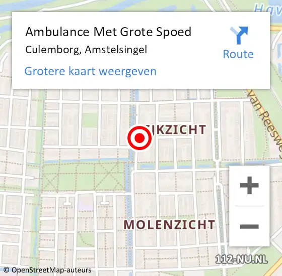 Locatie op kaart van de 112 melding: Ambulance Met Grote Spoed Naar Culemborg, Amstelsingel op 6 augustus 2022 02:08