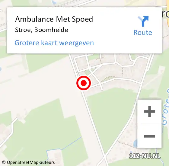 Locatie op kaart van de 112 melding: Ambulance Met Spoed Naar Stroe, Boomheide op 6 augustus 2022 03:30