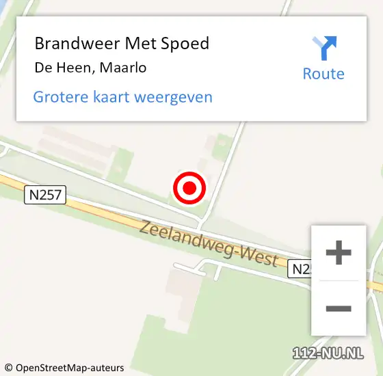 Locatie op kaart van de 112 melding: Brandweer Met Spoed Naar De Heen, Maarlo op 6 augustus 2022 03:31