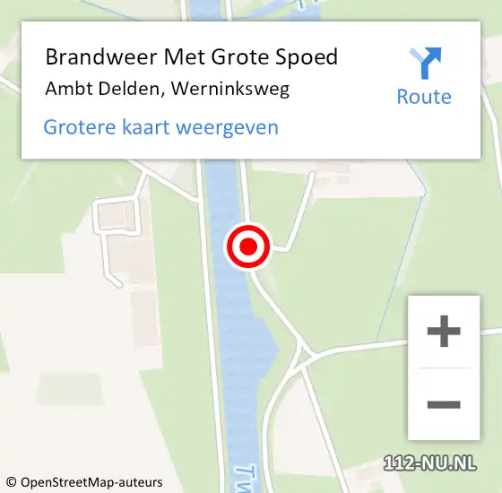 Locatie op kaart van de 112 melding: Brandweer Met Grote Spoed Naar Ambt Delden, Werninksweg op 25 juli 2014 13:18