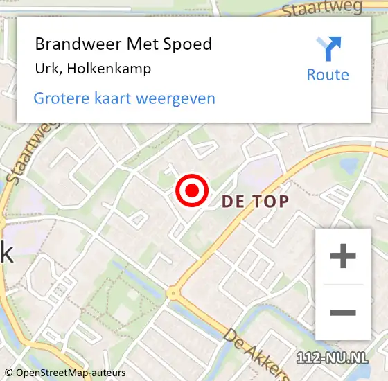 Locatie op kaart van de 112 melding: Brandweer Met Spoed Naar Urk, Holkenkamp op 6 augustus 2022 06:04