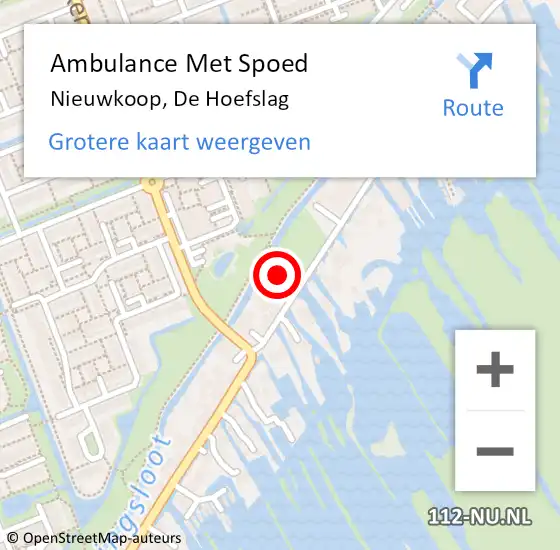 Locatie op kaart van de 112 melding: Ambulance Met Spoed Naar Nieuwkoop, De Hoefslag op 6 augustus 2022 08:13