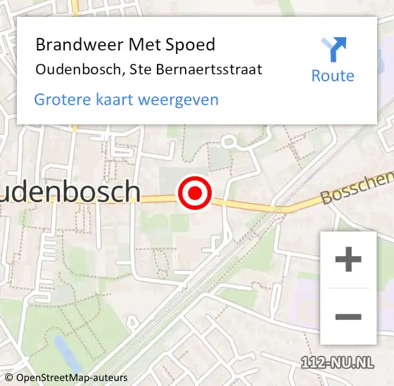Locatie op kaart van de 112 melding: Brandweer Met Spoed Naar Oudenbosch, Ste Bernaertsstraat op 6 augustus 2022 09:18