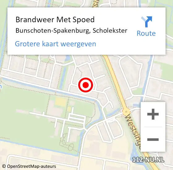 Locatie op kaart van de 112 melding: Brandweer Met Spoed Naar Bunschoten-Spakenburg, Scholekster op 6 augustus 2022 09:49