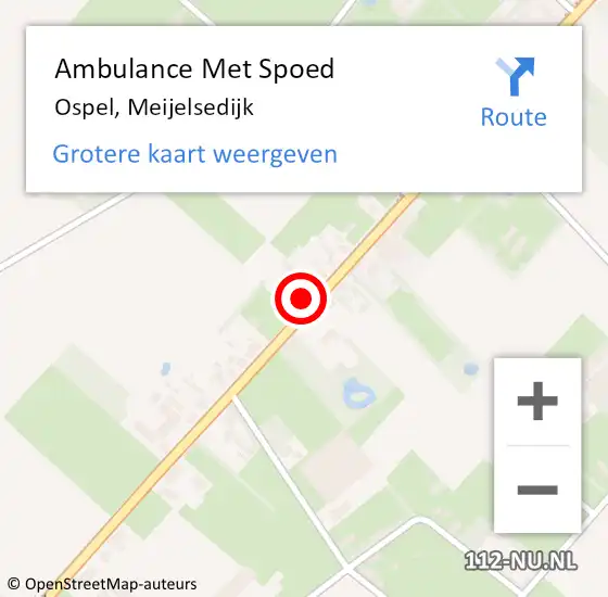 Locatie op kaart van de 112 melding: Ambulance Met Spoed Naar Ospel, Meijelsedijk op 6 augustus 2022 10:08