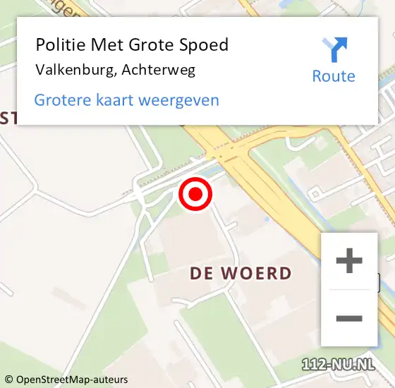 Locatie op kaart van de 112 melding: Politie Met Grote Spoed Naar Valkenburg, Achterweg op 6 augustus 2022 11:43
