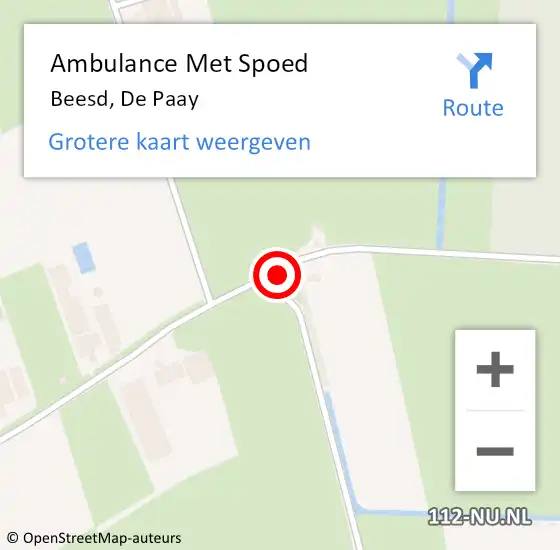 Locatie op kaart van de 112 melding: Ambulance Met Spoed Naar Beesd, De Paay op 6 augustus 2022 14:00