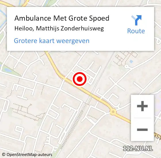 Locatie op kaart van de 112 melding: Ambulance Met Grote Spoed Naar Heiloo, Matthijs Zonderhuisweg op 6 augustus 2022 14:25
