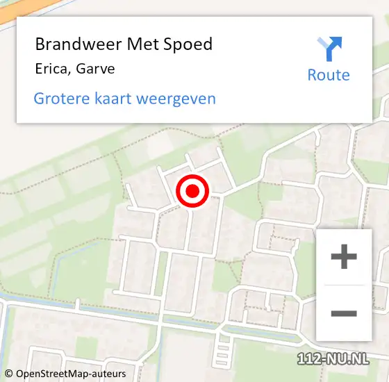 Locatie op kaart van de 112 melding: Brandweer Met Spoed Naar Erica, Garve op 6 augustus 2022 14:33