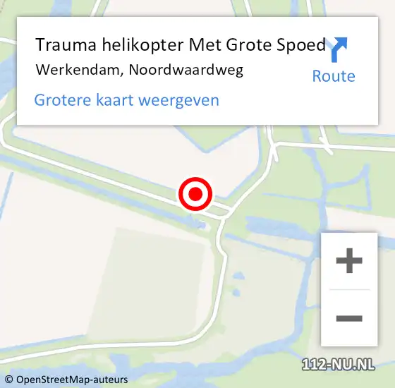Locatie op kaart van de 112 melding: Trauma helikopter Met Grote Spoed Naar Werkendam, Noordwaardweg op 6 augustus 2022 15:53