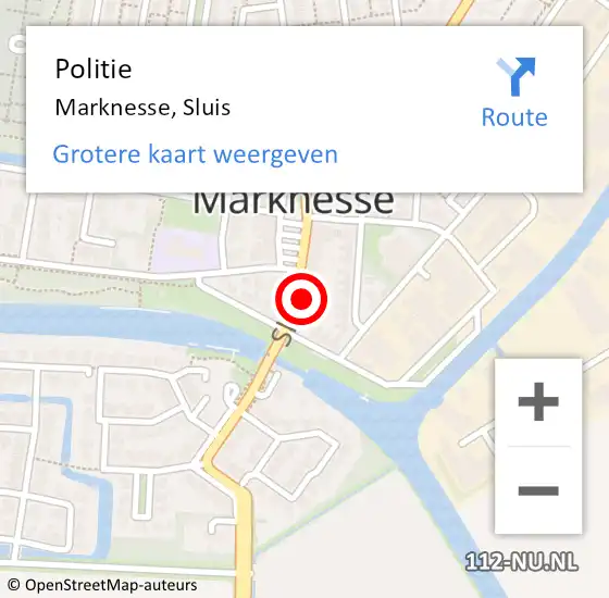 Locatie op kaart van de 112 melding: Politie Marknesse, Sluis op 6 augustus 2022 16:41