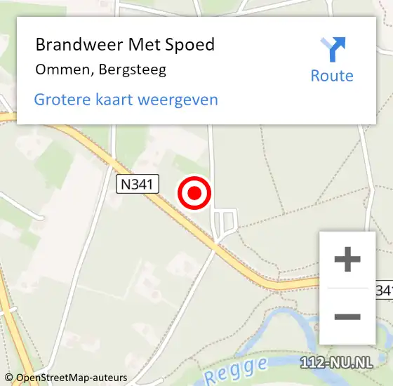 Locatie op kaart van de 112 melding: Brandweer Met Spoed Naar Ommen, Bergsteeg op 6 augustus 2022 16:45