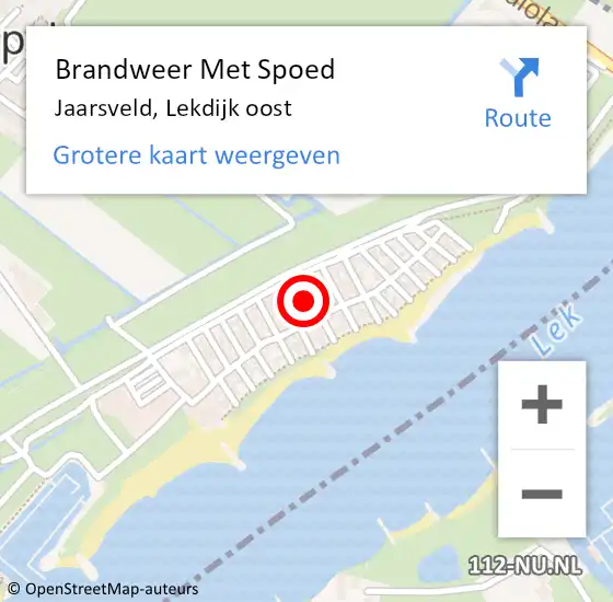 Locatie op kaart van de 112 melding: Brandweer Met Spoed Naar Jaarsveld, Lekdijk oost op 6 augustus 2022 17:36