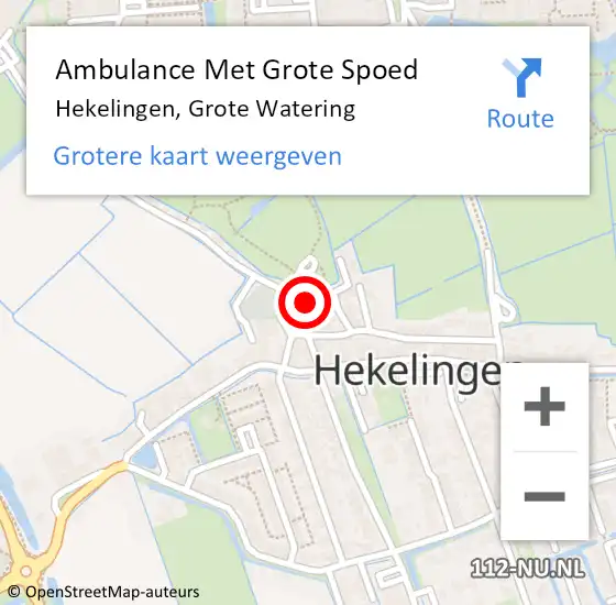 Locatie op kaart van de 112 melding: Ambulance Met Grote Spoed Naar Hekelingen, Grote Watering op 6 augustus 2022 18:48
