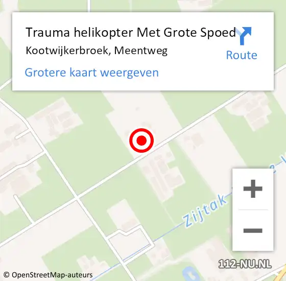 Locatie op kaart van de 112 melding: Trauma helikopter Met Grote Spoed Naar Kootwijkerbroek, Meentweg op 6 augustus 2022 19:21