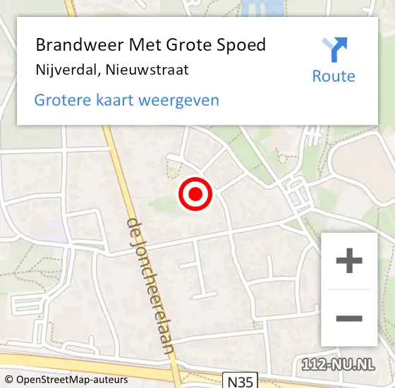 Locatie op kaart van de 112 melding: Brandweer Met Grote Spoed Naar Nijverdal, Nieuwstraat op 6 augustus 2022 19:48