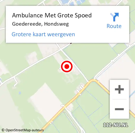 Locatie op kaart van de 112 melding: Ambulance Met Grote Spoed Naar Goedereede, Hondsweg op 6 augustus 2022 20:07