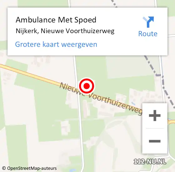 Locatie op kaart van de 112 melding: Ambulance Met Spoed Naar Nijkerk, Nieuwe Voorthuizerweg op 6 augustus 2022 20:34