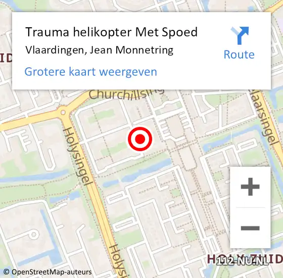 Locatie op kaart van de 112 melding: Trauma helikopter Met Spoed Naar Vlaardingen, Jean Monnetring op 6 augustus 2022 20:44