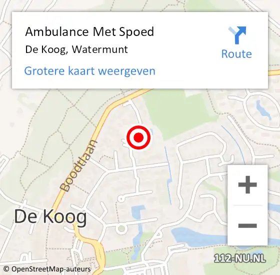 Locatie op kaart van de 112 melding: Ambulance Met Spoed Naar De Koog, Watermunt op 6 augustus 2022 21:05