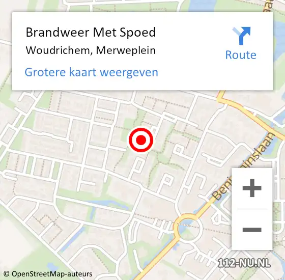 Locatie op kaart van de 112 melding: Brandweer Met Spoed Naar Woudrichem, Merweplein op 6 augustus 2022 21:25