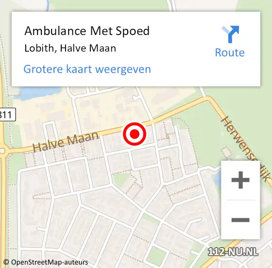 Locatie op kaart van de 112 melding: Ambulance Met Spoed Naar Lobith, Halve Maan op 6 augustus 2022 21:25