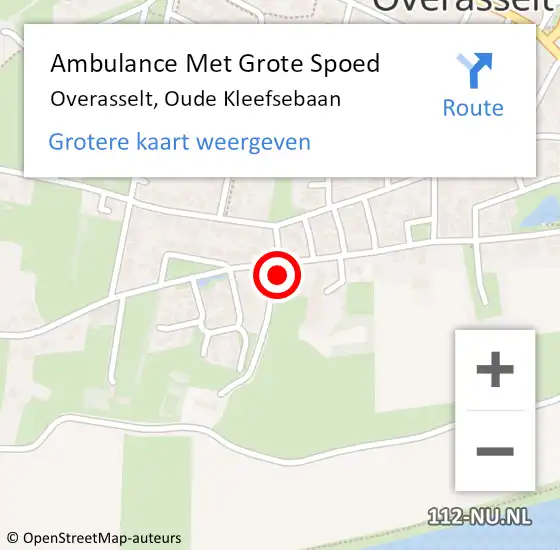 Locatie op kaart van de 112 melding: Ambulance Met Grote Spoed Naar Overasselt, Oude Kleefsebaan op 6 augustus 2022 21:54