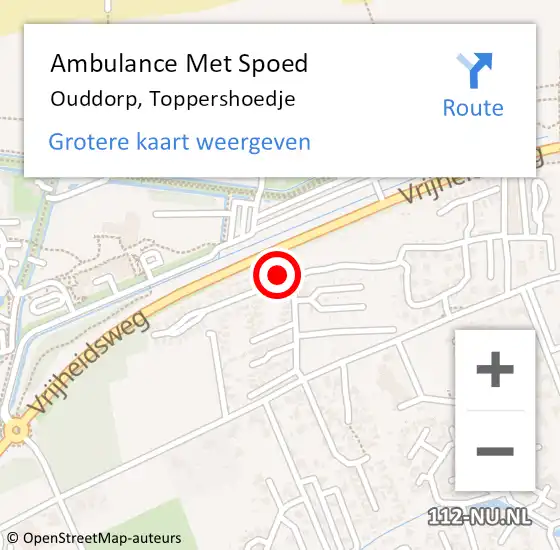 Locatie op kaart van de 112 melding: Ambulance Met Spoed Naar Ouddorp, Toppershoedje op 6 augustus 2022 22:52