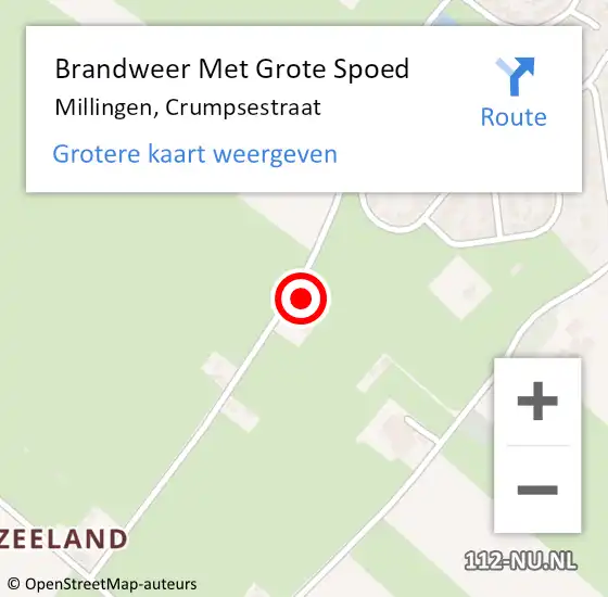 Locatie op kaart van de 112 melding: Brandweer Met Grote Spoed Naar Millingen, Crumpsestraat op 25 juli 2014 14:40