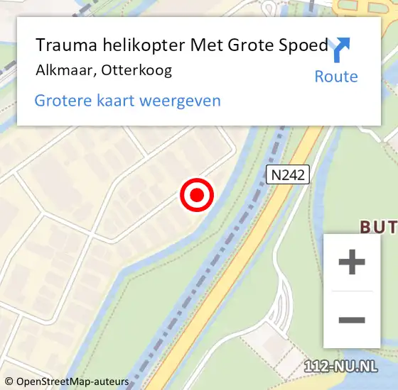 Locatie op kaart van de 112 melding: Trauma helikopter Met Grote Spoed Naar Alkmaar, Otterkoog op 6 augustus 2022 23:44