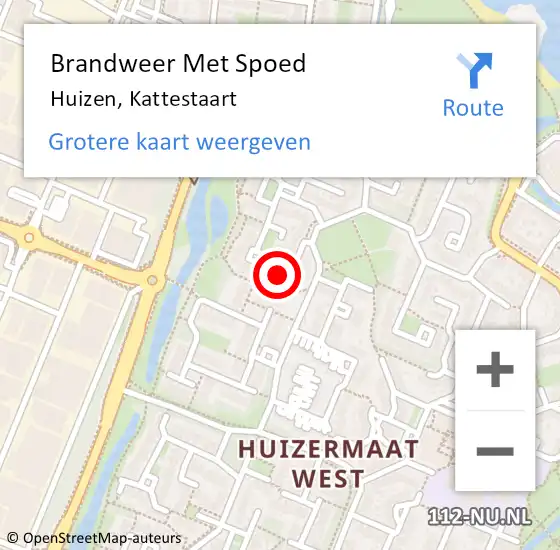 Locatie op kaart van de 112 melding: Brandweer Met Spoed Naar Huizen, Kattestaart op 7 augustus 2022 01:41